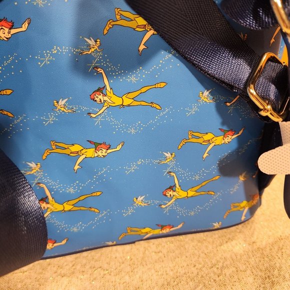 Loungefly Disney Peter Pan Flying TinkerBell AOP Blue Mini Backpack NEW main image 13